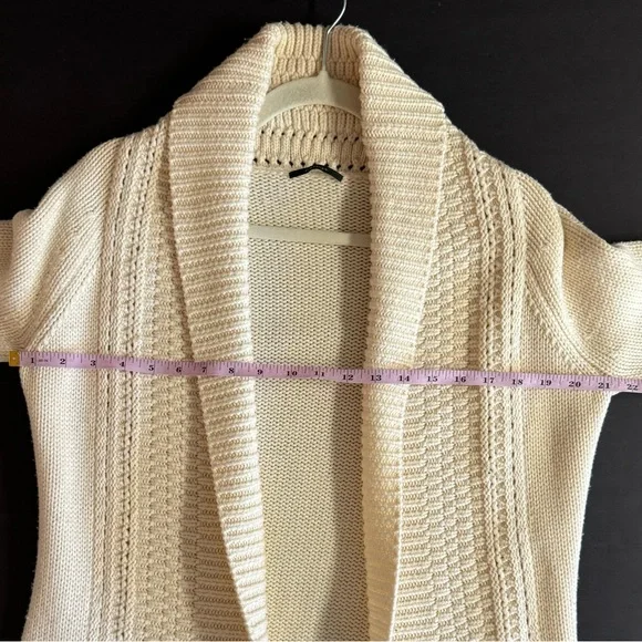 Elie Tahari 100% Merino Wool Luxurious heavy warm cream sweater duster Size M - Picture 7 of 7